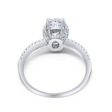 Art Deco Oval Hidden Halo Ring