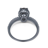 Art Deco Oval Hidden Halo Ring