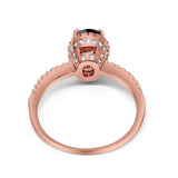 Art Deco Oval Hidden Halo Ring