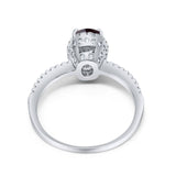 Art Deco Oval Hidden Halo Ring