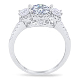 Three Stone Round Natural Stone Ring