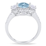 Three Stone Round Natural Stone Ring