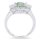 Three Stone Round Natural Stone Ring