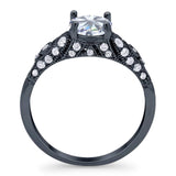 Vintage Style Round Natural Stone Ring