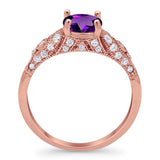 Vintage Style Round Natural Stone Ring