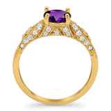 Vintage Style Round Natural Stone Ring