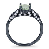 Vintage Style Round Natural Stone Ring