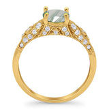 Vintage Style Round Natural Stone Ring