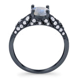 Vintage Style Round Natural Stone Ring