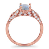 Vintage Style Round Natural Stone Ring