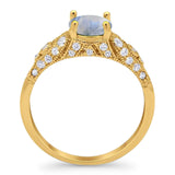 Vintage Style Round Natural Stone Ring