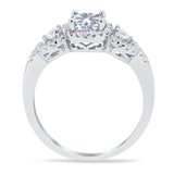 Round Natural Stone Three Stone Ring