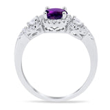 Round Natural Stone Three Stone Ring