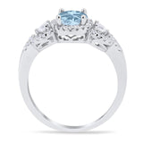 Round Natural Stone Three Stone Ring