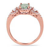 Round Natural Stone Three Stone Ring