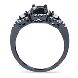 Round Natural Stone Three Stone Ring