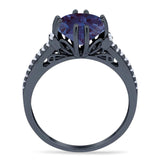 Round Natural Stone Solitaire Ring