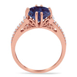 Round Natural Stone Solitaire Ring