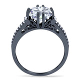 Round Natural Stone Solitaire Ring