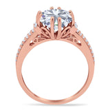 Round Natural Stone Solitaire Ring