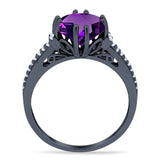 Round Natural Stone Solitaire Ring