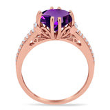 Round Natural Stone Solitaire Ring