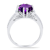 Round Natural Stone Solitaire Ring