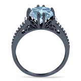 Round Natural Stone Solitaire Ring