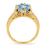 Round Natural Stone Solitaire Ring