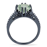 Round Natural Stone Solitaire Ring