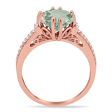 Round Natural Stone Solitaire Ring