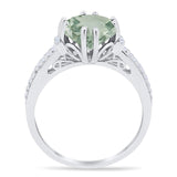 Round Natural Stone Solitaire Ring