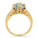 Round Natural Stone Solitaire Ring