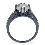 Round Natural Stone Solitaire Ring