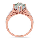 Round Natural Stone Solitaire Ring