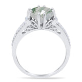 Round Natural Stone Solitaire Ring