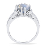 Round Natural Stone Solitaire Ring