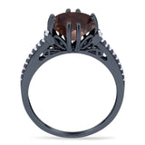 Round Natural Stone Solitaire Ring