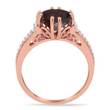 Round Natural Stone Solitaire Ring