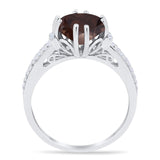 Round Natural Stone Solitaire Ring