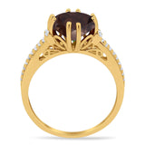 Round Natural Stone Solitaire Ring