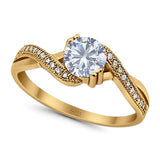 Art Deco Round Natural Stone Twisted Ring