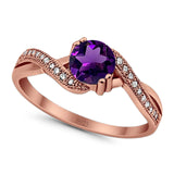 Art Deco Round Natural Stone Twisted Ring