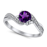 Art Deco Round Natural Stone Twisted Ring