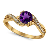 Art Deco Round Natural Stone Twisted Ring