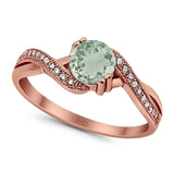 Art Deco Round Natural Stone Twisted Ring