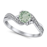 Art Deco Round Natural Stone Twisted Ring