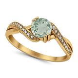 Art Deco Round Natural Stone Twisted Ring