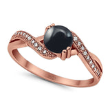 Art Deco Round Natural Stone Twisted Ring