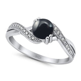 Art Deco Round Natural Stone Twisted Ring